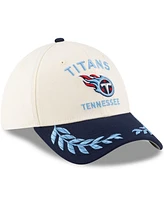 New Era Men's Cream/Navy Tennessee Titans 2025 Nfl Draft 39THIRTY Flex Hat