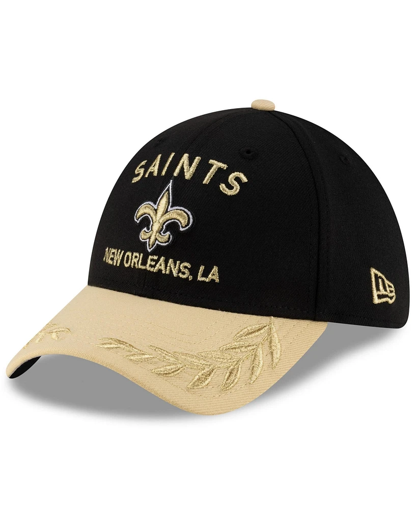 New Era Men's Black/Gold Orleans Saints 2025 Nfl Draft 39THIRTY Flex Hat