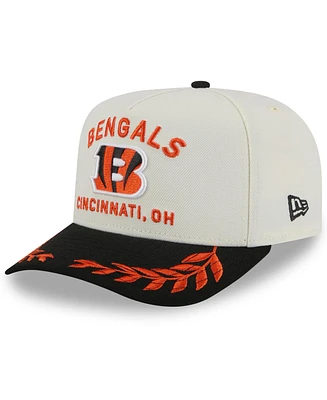 New Era Men's Cream/Black Cincinnati Bengals 2025 Nfl Draft A-Frame 9FIFTY Snapback Hat
