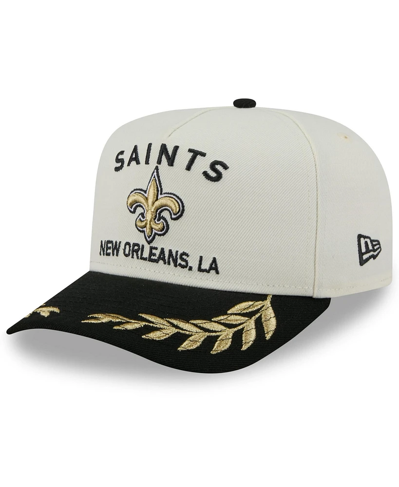 New Era Men's Cream/Black New Orleans Saints 2025 Nfl Draft A-Frame 9FIFTY Snapback Hat