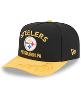 New Era Men's Black/ Pittsburgh Steelers 2025 Nfl Draft A-Frame 9FIFTY Snapback Hat