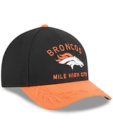 New Era Men's Black/Orange Denver Broncos 2025 Nfl Draft 9FORTY A-Frame M-Crown Adjustable Hat