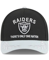 New Era Men's Black/Silver Las Vegas Raiders 2025 Nfl Draft 9FORTY A-Frame M-Crown Adjustable Hat