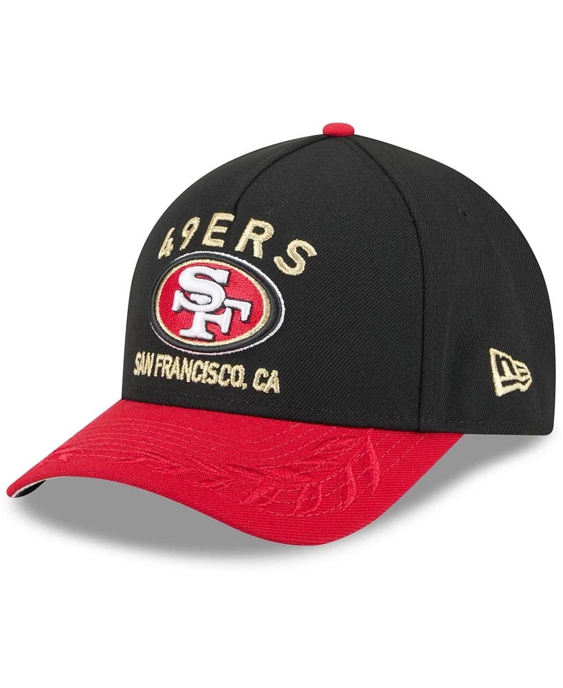 New Era Men's Black/Scarlet San Francisco 49ers 2025 Nfl Draft 9FORTY A-Frame M-Crown Adjustable Hat