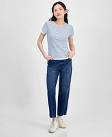 Hippie Rose Juniors' Layered Look Striped T-Shirt