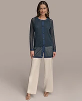 Donna Karan New York Women's Sequin Embellished Long Cardigan