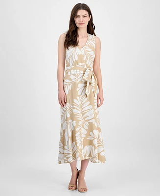 Anne Klein Women's Printed Open-Back Midi Dress