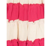 Rare Editions Baby Girls Flower Crochet Cotton Tiered Dress