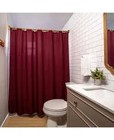 Americanflat 71x74 Solid Burgundy Shower Curtain - Water Resistant - Polyester Fabric