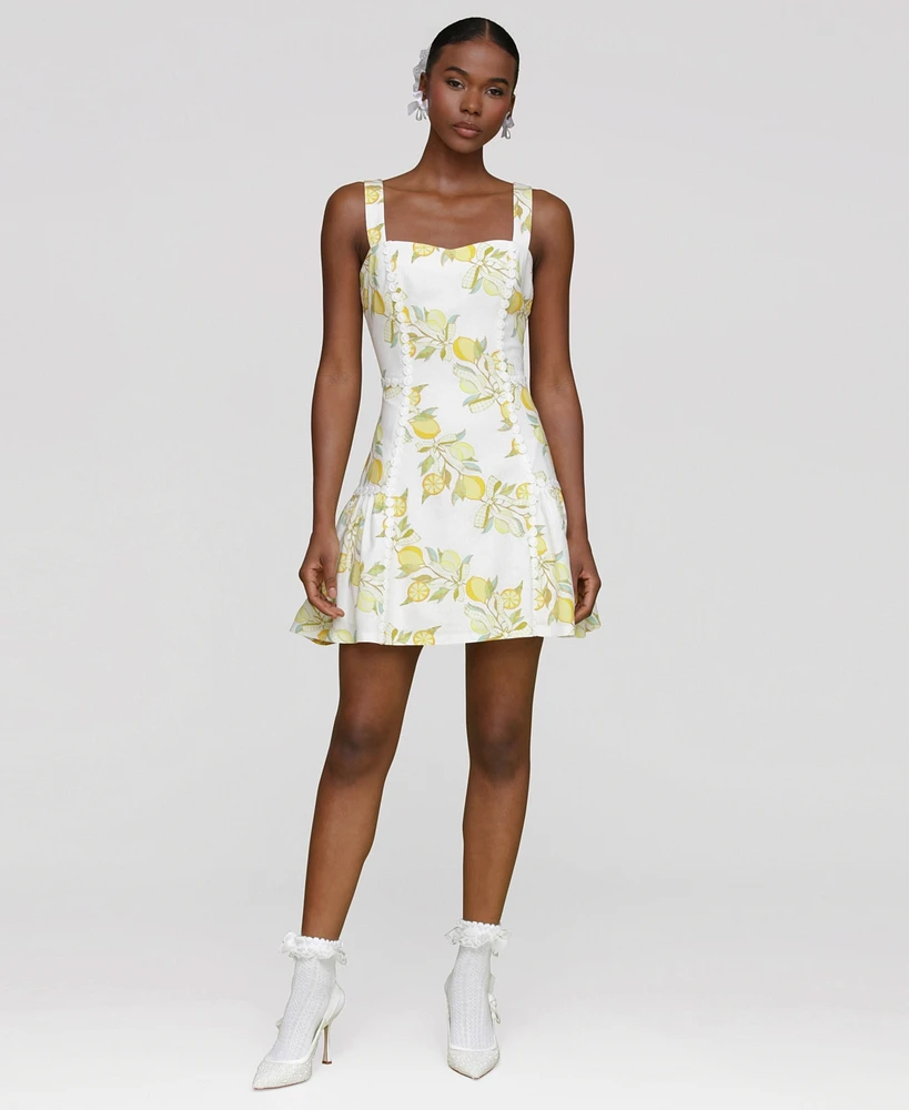 Avec Les Filles Women's Printed Sleeveless Mini Dress