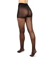 MeMoi Women's Mini Heart Sheer Nylon Tights MTS08502