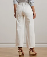 Lauren Ralph Women's High-Rise Wide-Leg Cropped Jeans