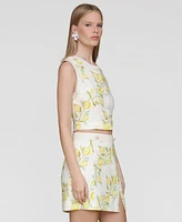 Avec Les Filles Women's Sleeveless Button-Front Top