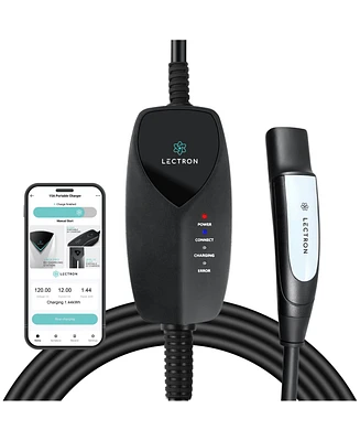 Lectron Level 1 Tesla Ev Charger (WiFi) with App Control - 120V, 12 Amp, & 16 ft Cord - Portable Charger for Tesla EVs with Nema 5-15 Plug