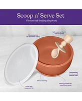 Sperric Toddler Bowls with Suction, Silicone Feeding Set Suction Bowl Lids and Spoons, Bpa Free 0-6 Months Essentials