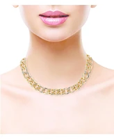 Laundry by Shelli Segal Gold Tone Chunky Chain Necklace with Pave Stones