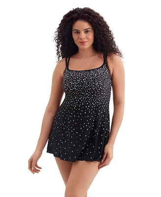 Longitude by Mimi Flamingo Women's Falling Brush Princess Seam Swimdress