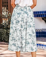 Cupshe Women's French Countryside Toile Maxi Skirt