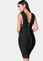 Bebe Women's Plunge Neck Bandage Dress