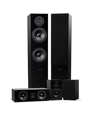 Fluance Elite High Definition Surround Sound Home Theater 5.0 Channel Speaker System including Floorstanding Towers, Center and Rear