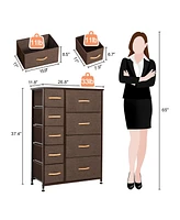 Steel and Fabric 9-Drawer Combo Dresser – Versatile Storage