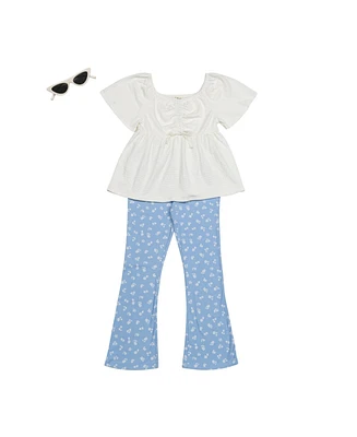Derek Heart Big Girls Peasant Top and Flare Pants Set