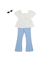 Derek Heart Big Girls Peasant Top and Flare Pants Set