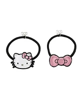 Hello Kitty Character & Bow 2-Piece Stretchy Hair Tie Set