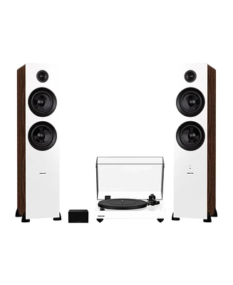 Fluance RT82 Reference High Fidelity Vinyl Turntable (Piano Black), PA10 Phono Preamp and Ai81 Powered Floorstanding Speakers (Black Ash), Ortofon OM1
