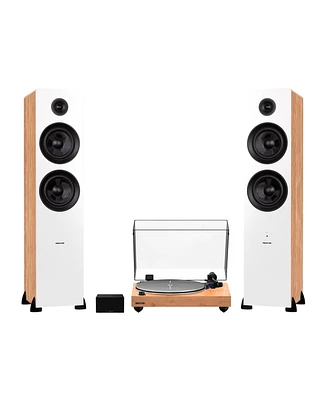 Fluance RT85 Reference High Fidelity Vinyl Turntable, PA10 Phono Preamp and Ai81 Powered Floorstanding Speakers, Ortofon 2M Blue Cartridge, 150W Class