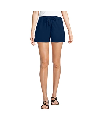 Lands' End Women's Poplin High Rise Pull On 5" Shorts
