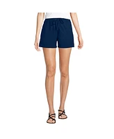 Lands' End Women's Poplin High Rise Pull On 5" Shorts