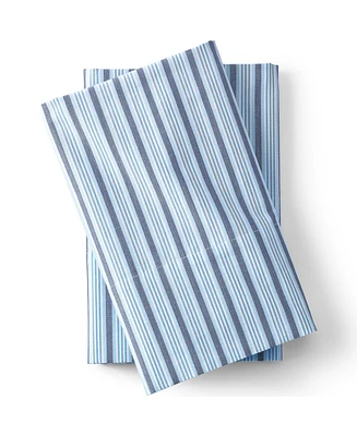 Lands' End 300 Thread Count Cotton Percale Yarn-Dyed Pillowcases