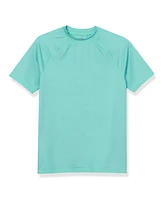 Lands' End Boys Chlorine Resistant Short Sleeve Crew Neck Upf 50 Rash Guard