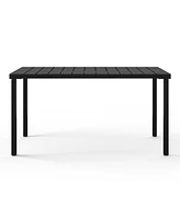 59" Iron Metal Outdoor Rectangular Patio Dining Table For 6