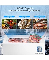 Zafro 1.8 Cu. Ft. Chest Freezer – This compact, freestanding freezer features a removable basket, adjustable temperature, and a top-opening doo