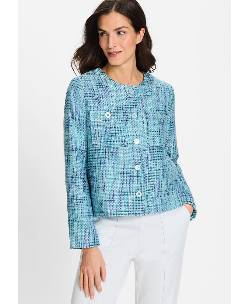 Olsen Women's Cropped Tweed Jacket