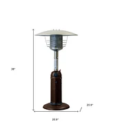 Compact 11000 Btu Propane Patio Heater with Cylindrical Pole for Tables