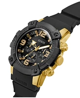 Guess Men's Multifunction Black Silicone Watch, 52mm