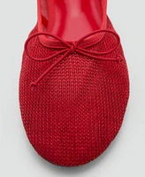 Mango Women's Mesh Bow Ballerina Shoes