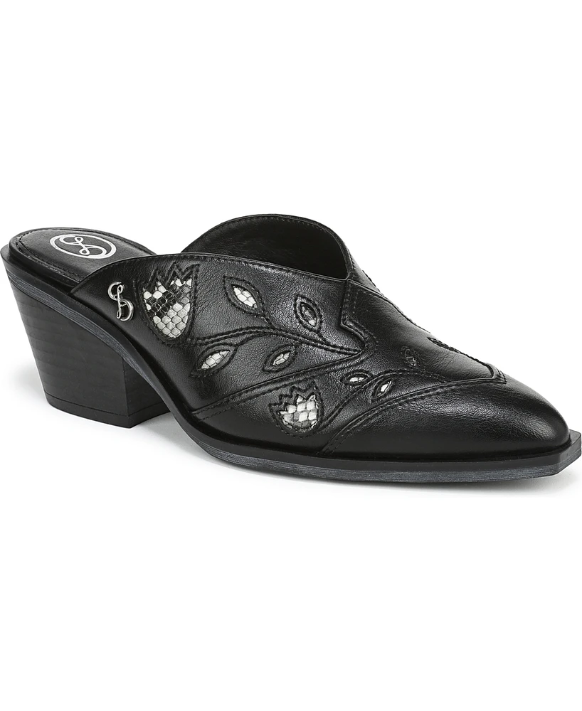 Sam and Libby Women's Floren Western Block Heel Mules