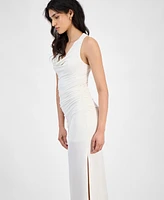 Bar Iii Women's Cowlneck Ruched Side-Slit Dress, Exclusively at Macy's