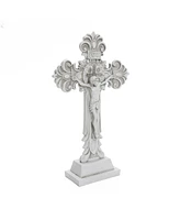 LuxenHome Off White Polyresin Holy Cross Jesus Crucifix 1.6-Feet Tall Statue