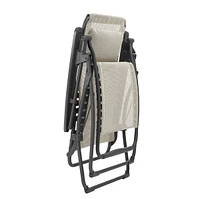 Reclining Steel Zero Gravity Chair with Cushion for Lawn Deck and Poolside