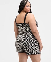 Nina Parker Trendy Plus Geo-Knit Tank