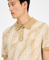 Alfani Men's Sand-Pattern Sweater Polo Shirt, Exclusively at Macy's
