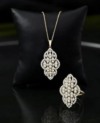 Wrapped In Love Diamond Filigree Cluster Ring Pendant Necklace Collection In 14k Yellow Gold Created For Macys