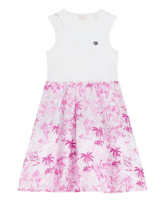 Guess Big Girls Mixed Fabric Sleeveless Dress