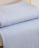 Tommy Hilfiger Running Stitch Solid Cotton Blanket