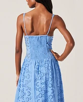 Astr the Label Women's Yamila Eyelet Embroidered Sleeveless Maxi Dress